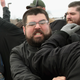 White nationalist Matthew Heimbach fighting with demonstrators at Michigan State University in East Lansing on March 5, 2018, as he and other “alt-right” advocates try to attend a speech by white nationalist Richard Spencer